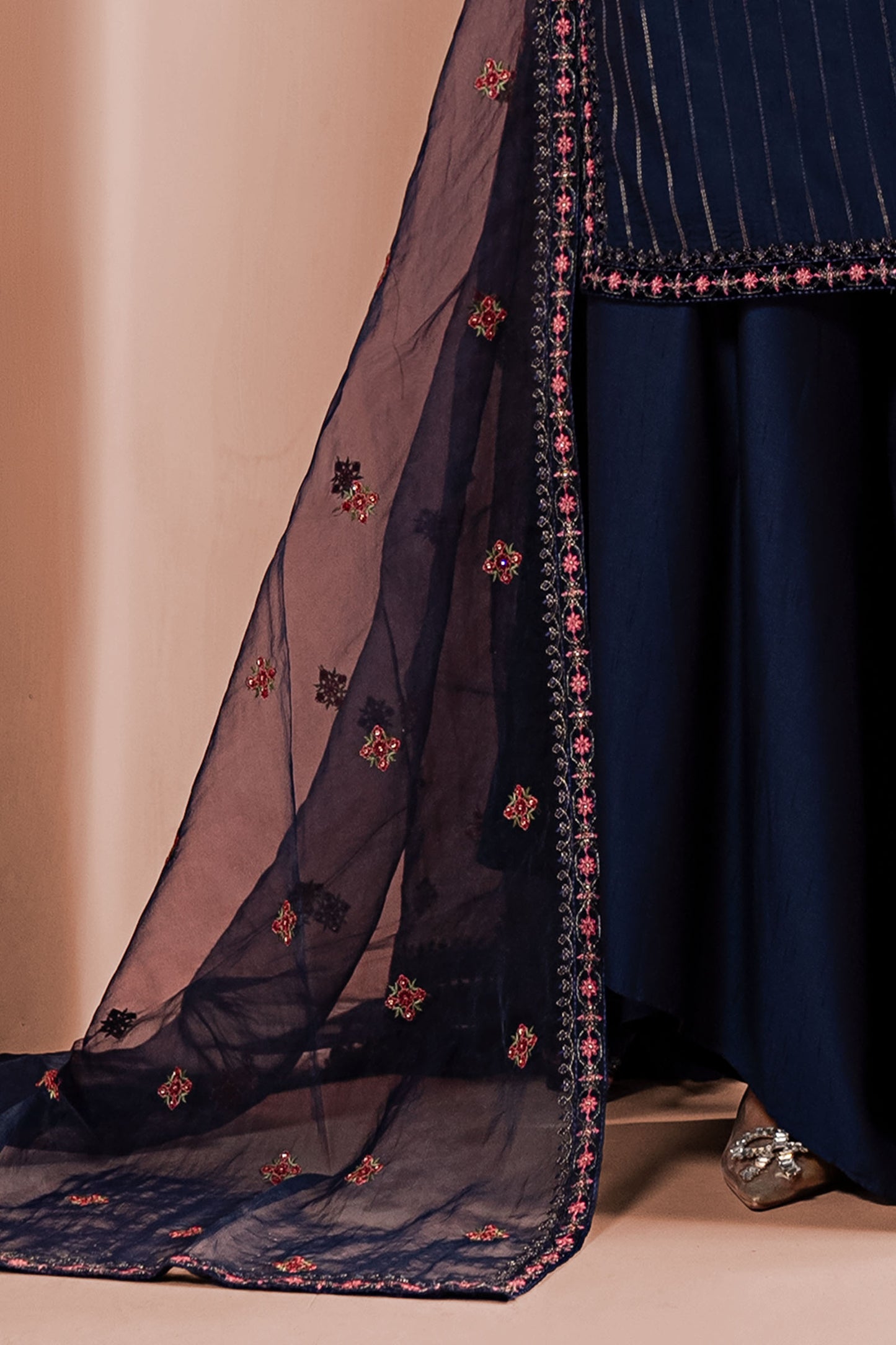 3 Piece Embroidered Linen Suit