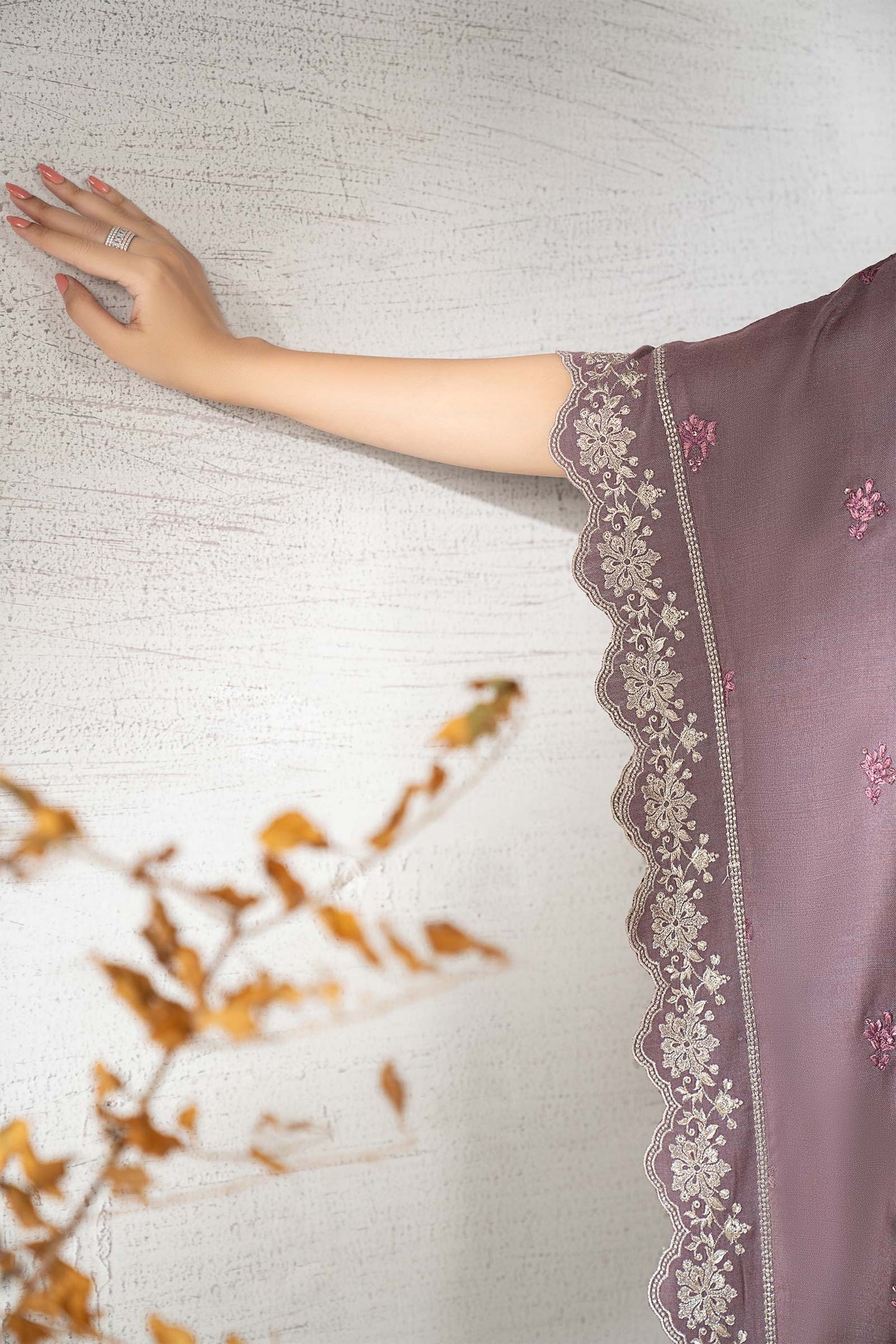 2 Piece Embroidered Woven Suit