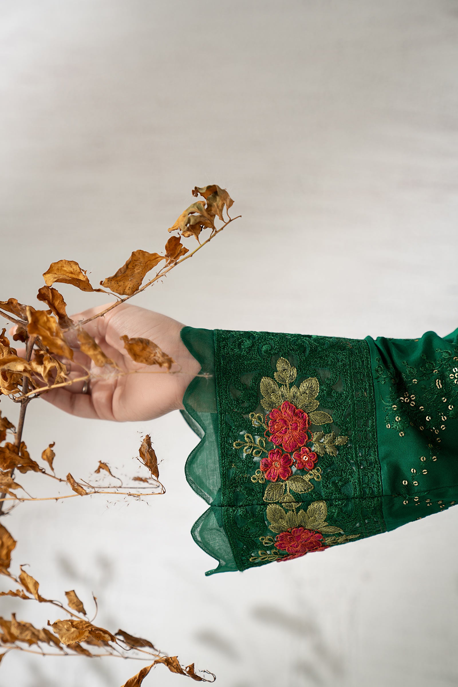 3 Piece Embroidered Linen Suit