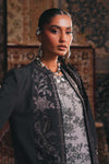 Embroidered Pk Raw Silk Jacket Set