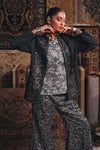 Embroidered Pk Raw Silk Jacket Set