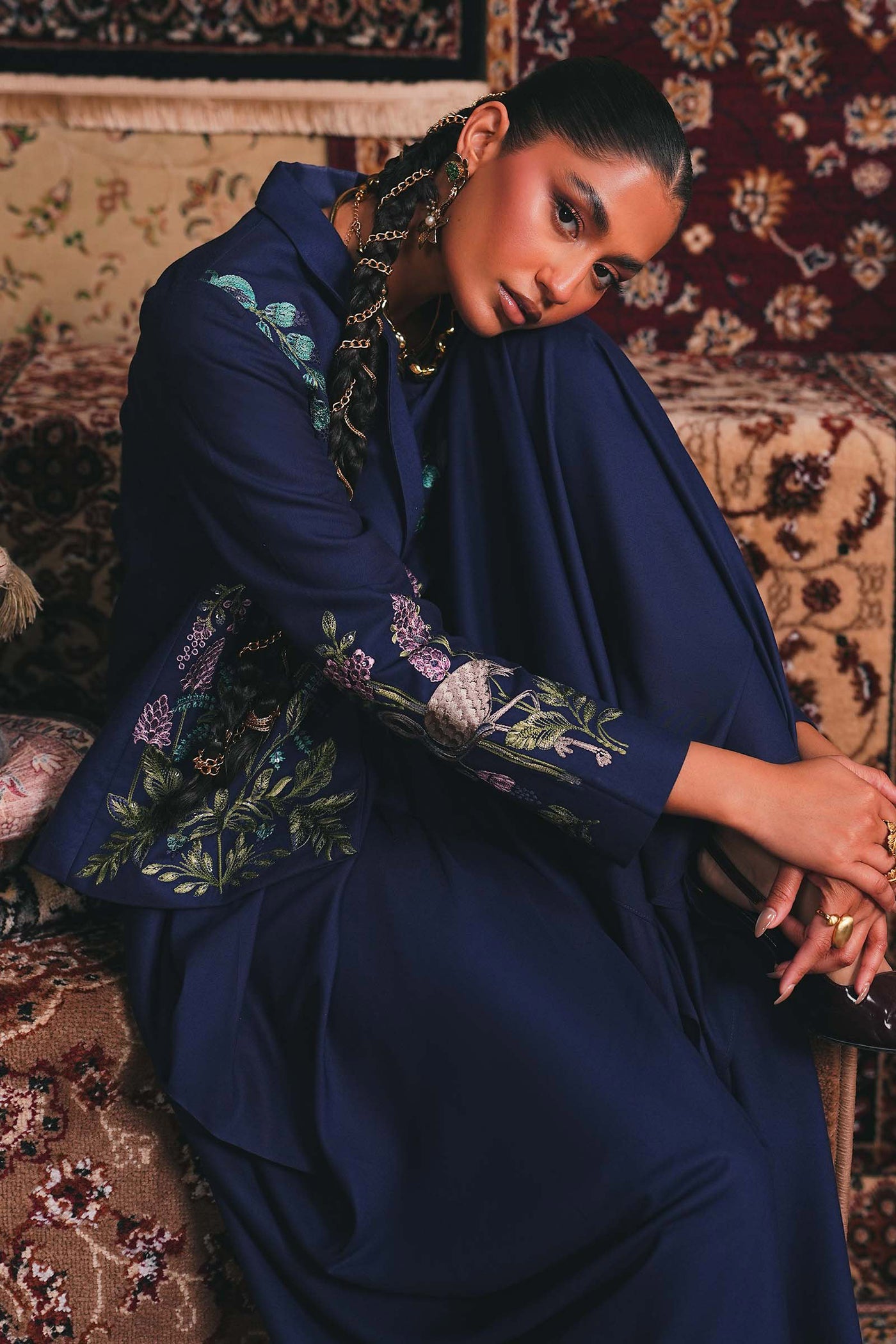 Embroidered Marina Twill Blazer Set