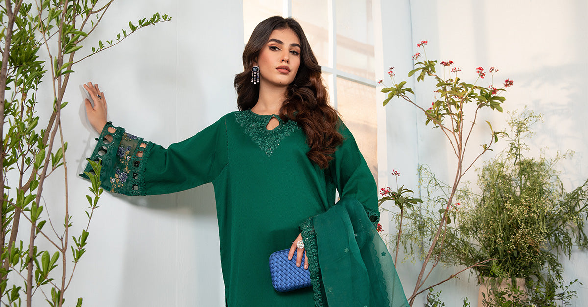 3 Piece Dyed Lawn Suit