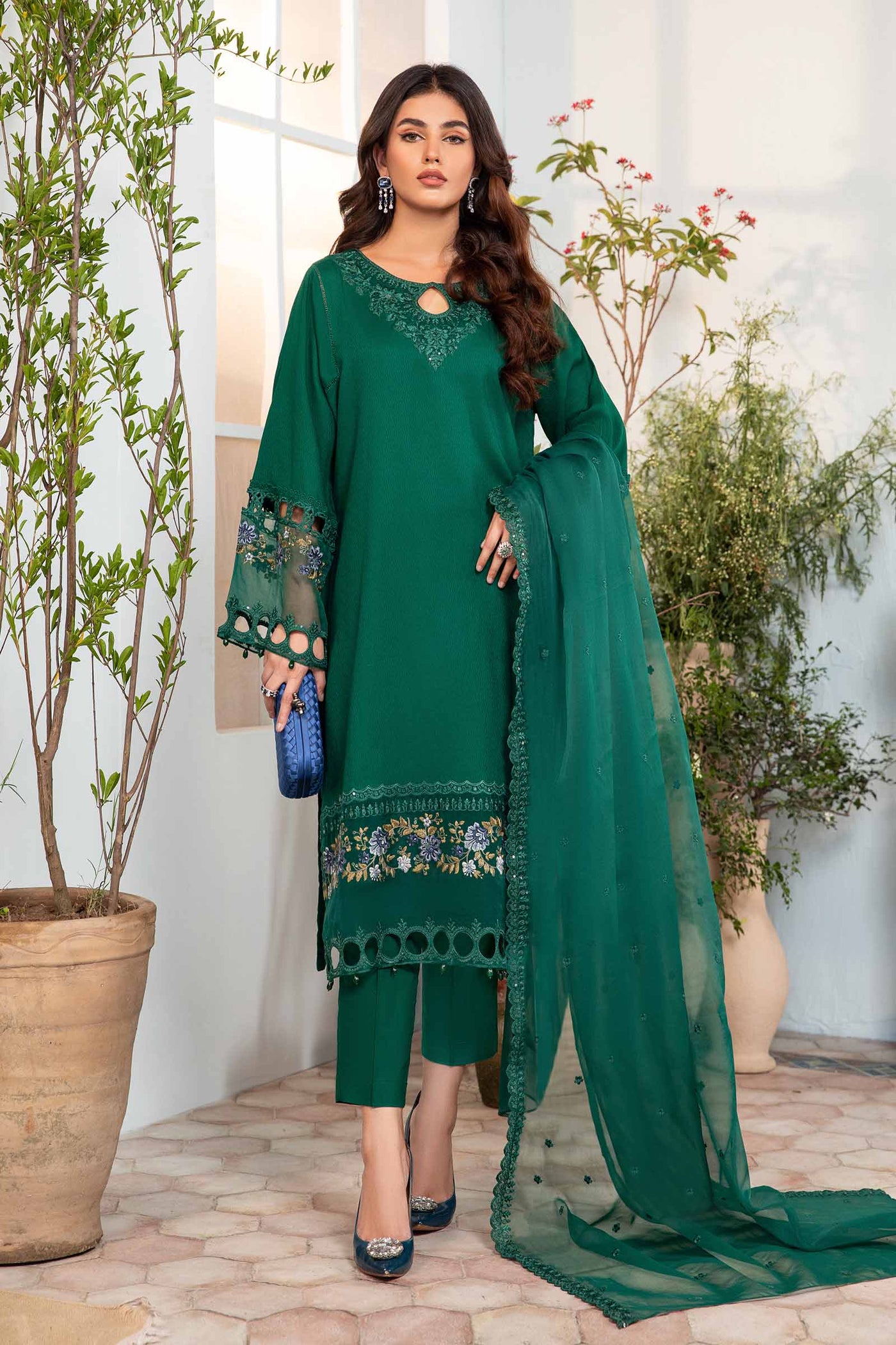 3 Piece Dyed Lawn Suit