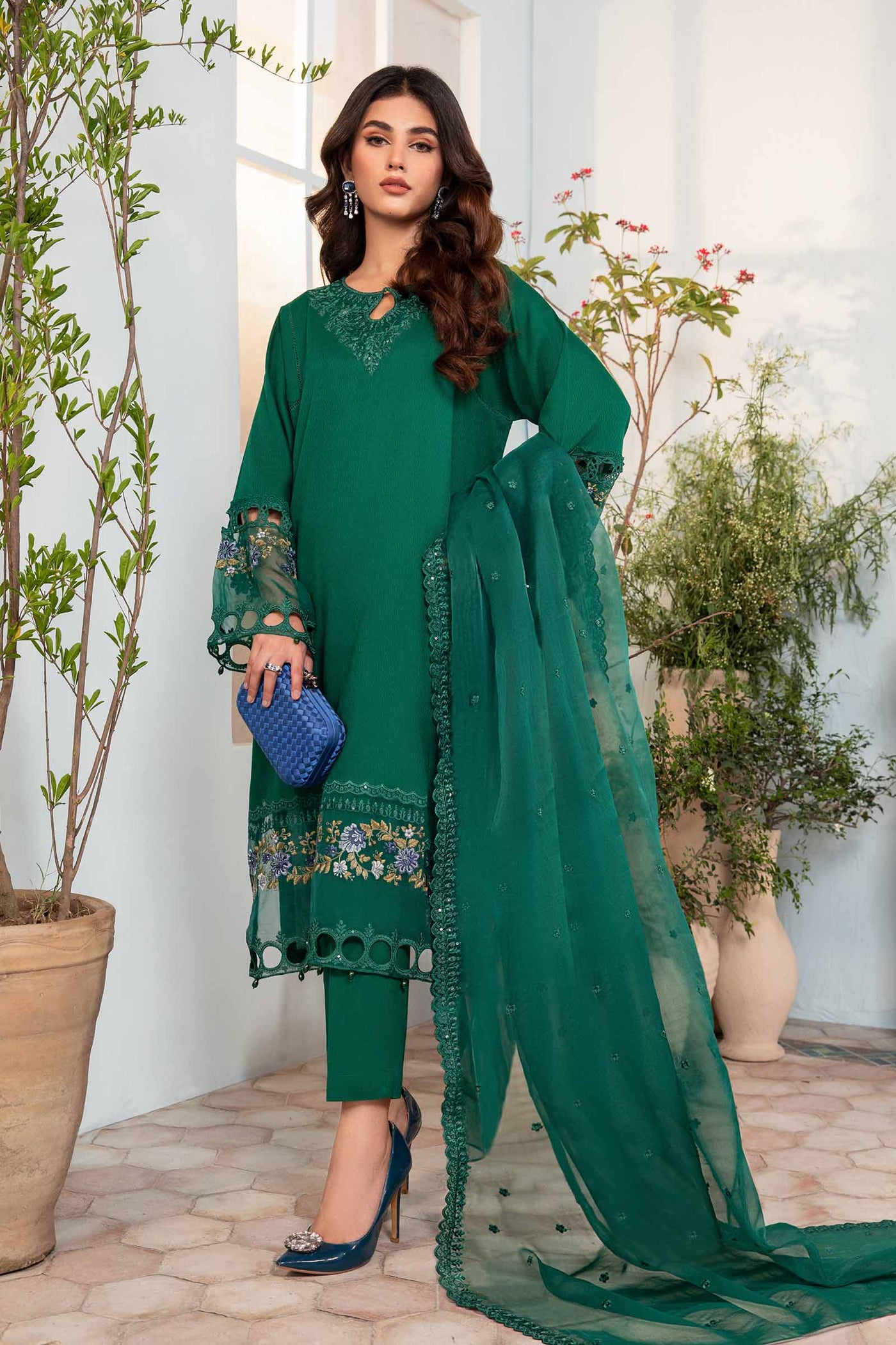 3 Piece Dyed Lawn Suit