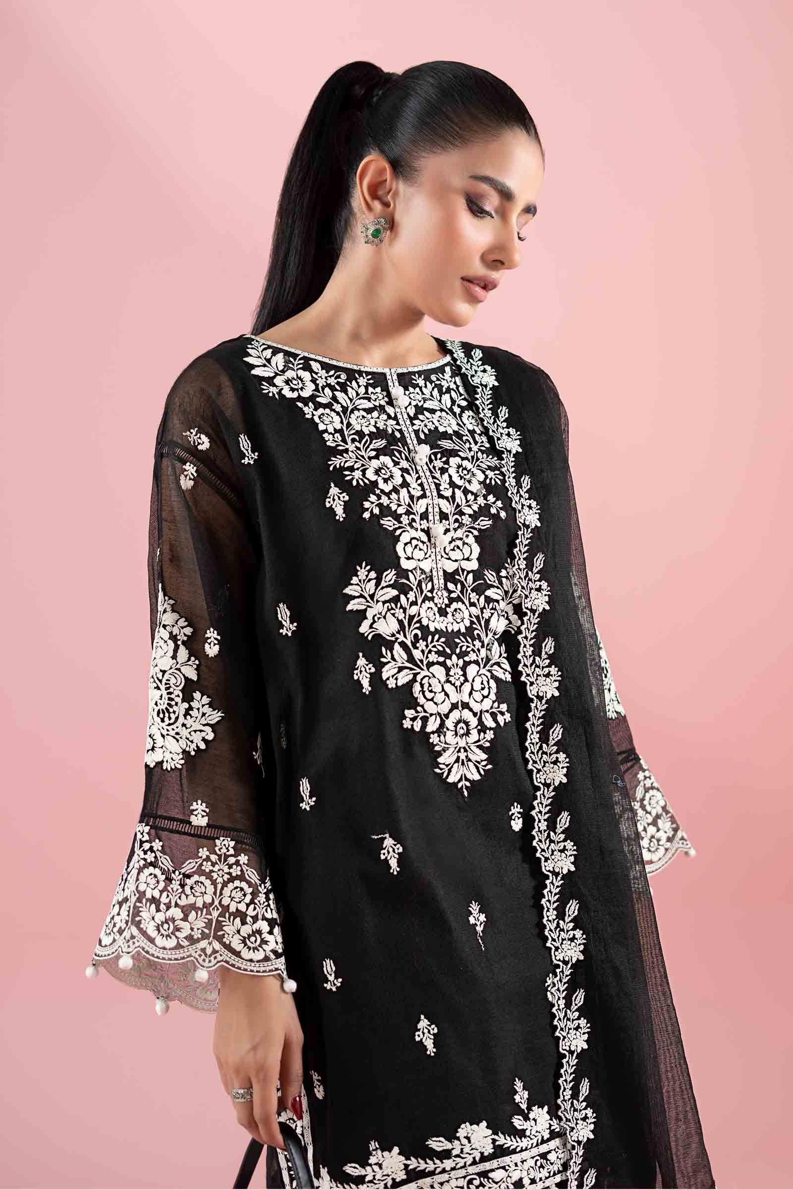 3 Piece Embroidered Cotton Net Suit