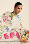3 Piece Embroidered Raw Silk Suit