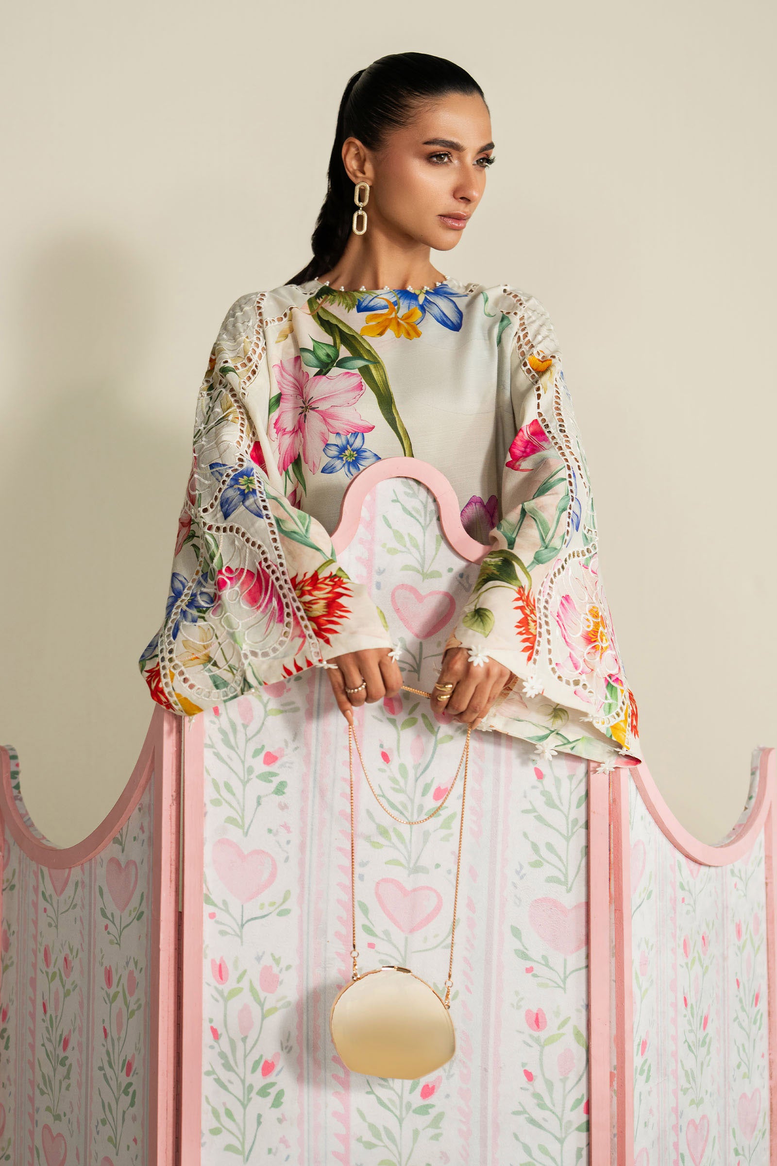 3 Piece Embroidered Raw Silk Suit
