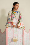 3 Piece Embroidered Raw Silk Suit
