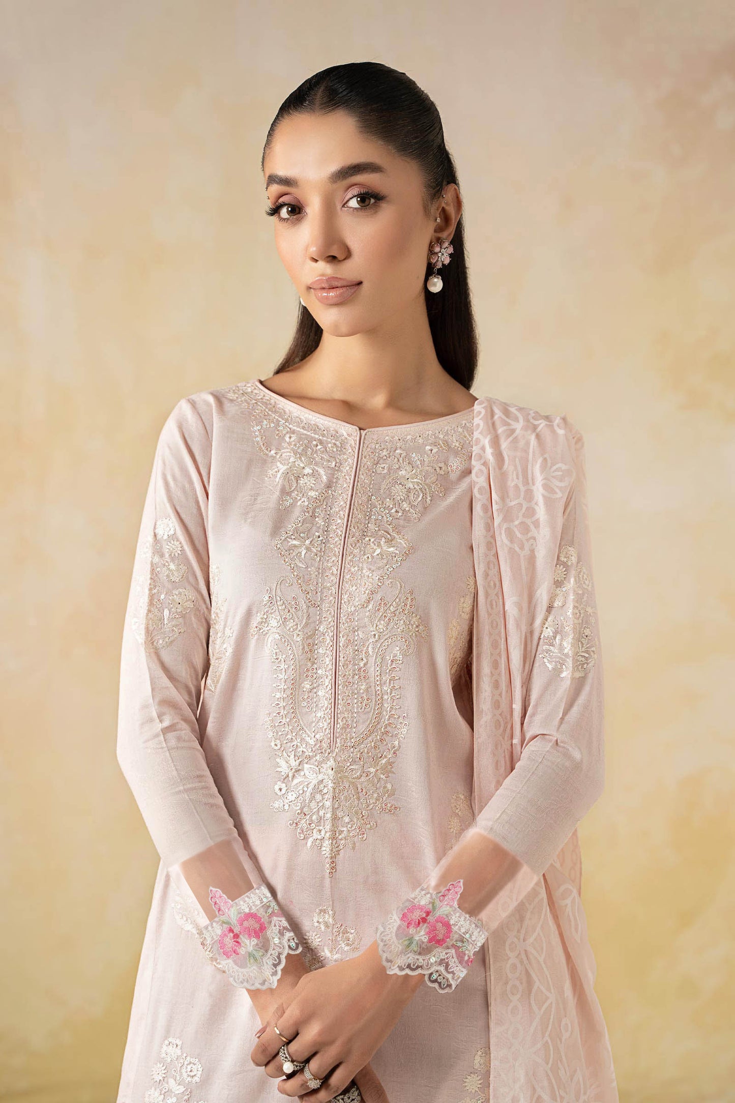 3 Piece Embroidered Self Jacquard Lawn Suit
