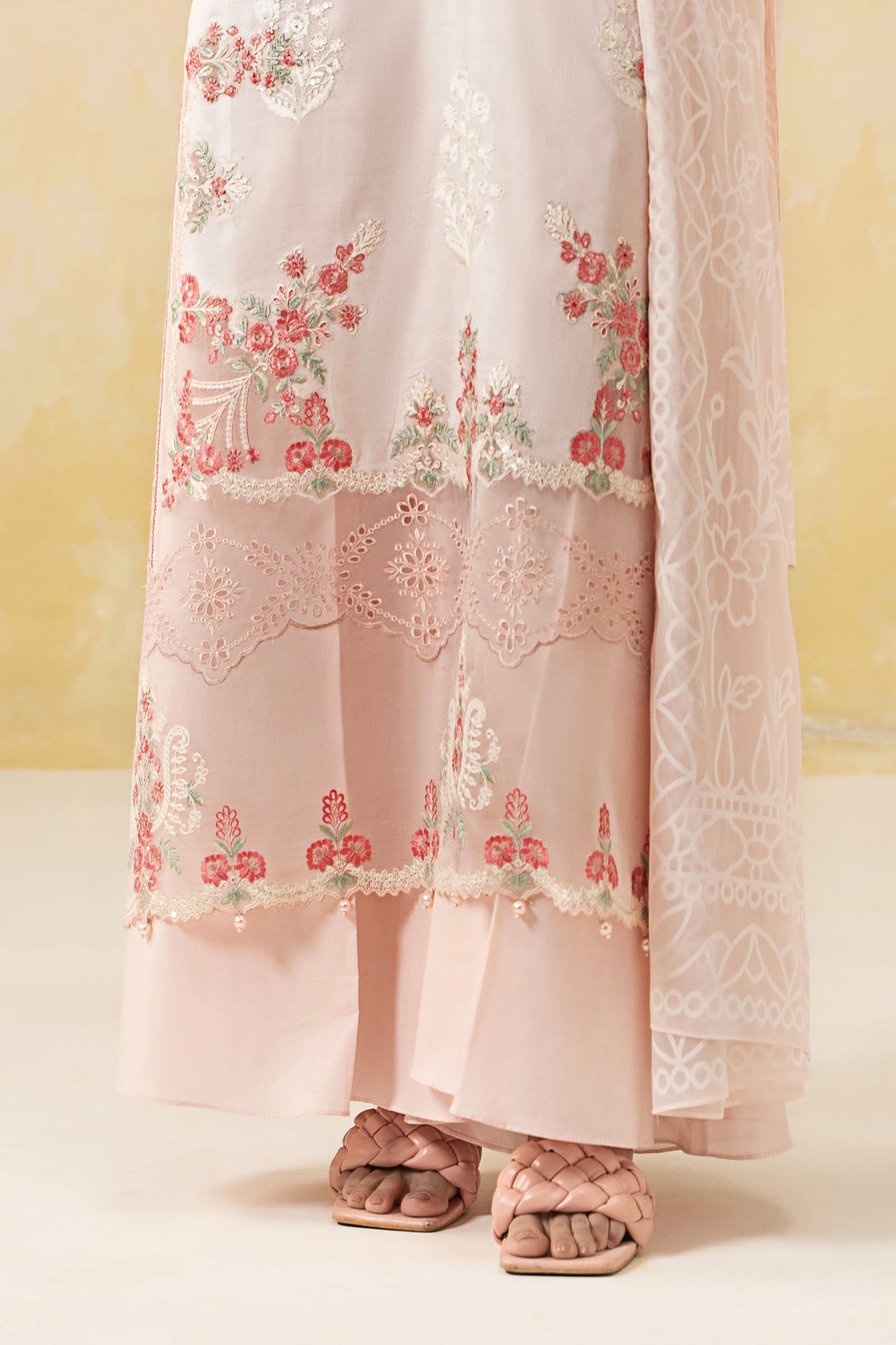 3 Piece Embroidered Self Jacquard Lawn Suit