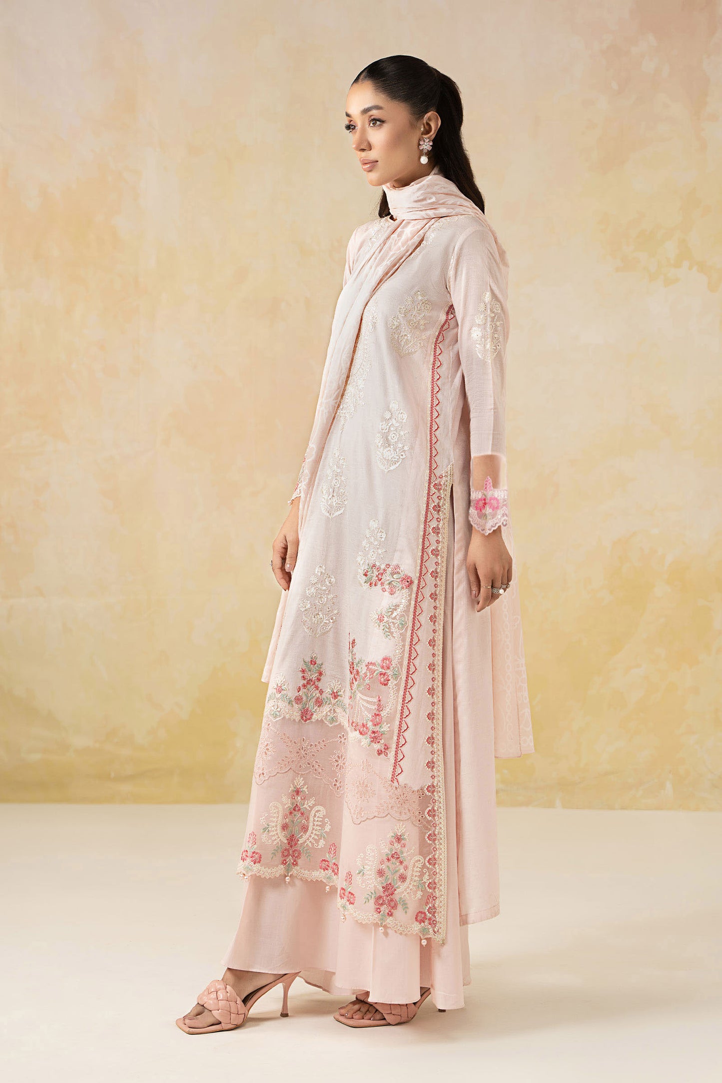 3 Piece Embroidered Self Jacquard Lawn Suit