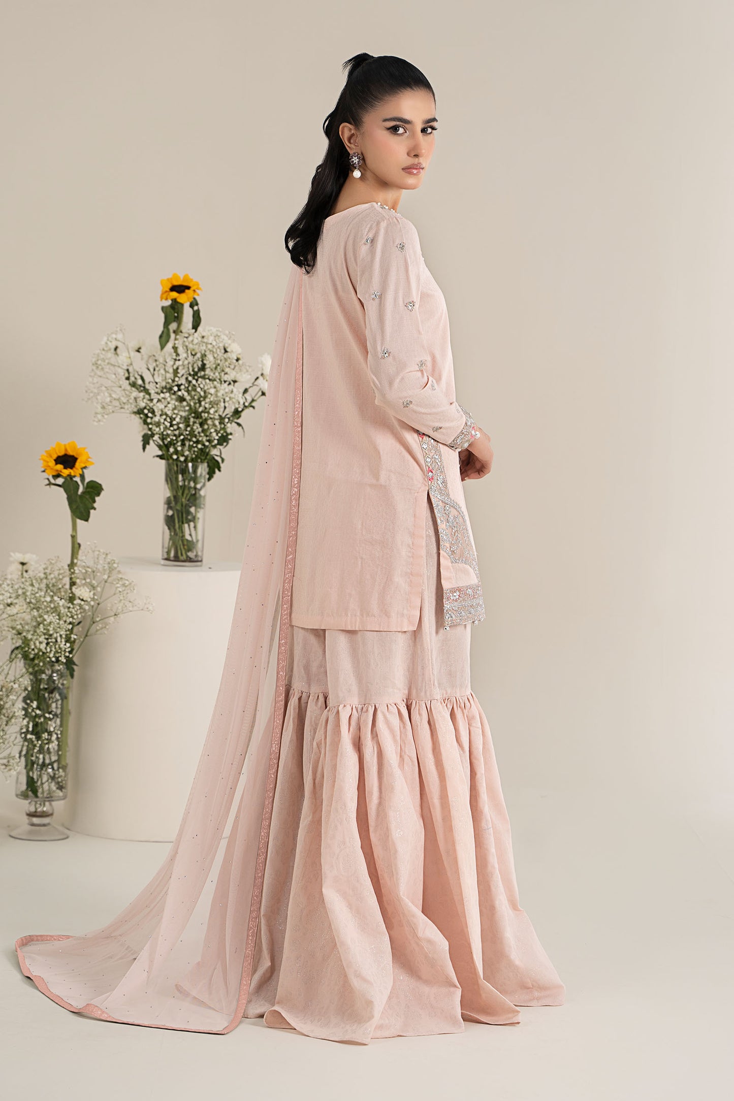 3 Piece Embroidered Dobby Lawn Suit