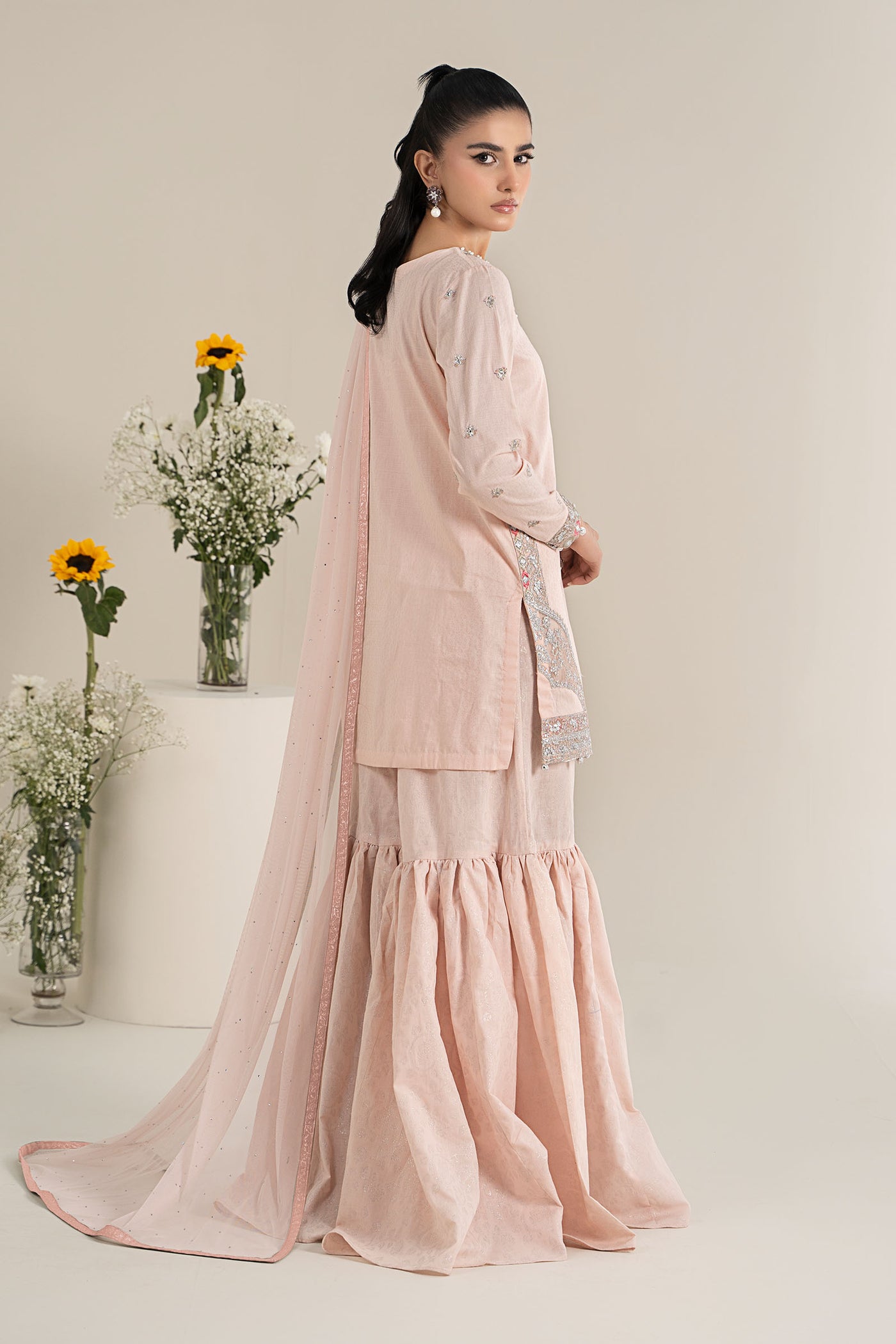 3 Piece Embroidered Dobby Lawn Suit