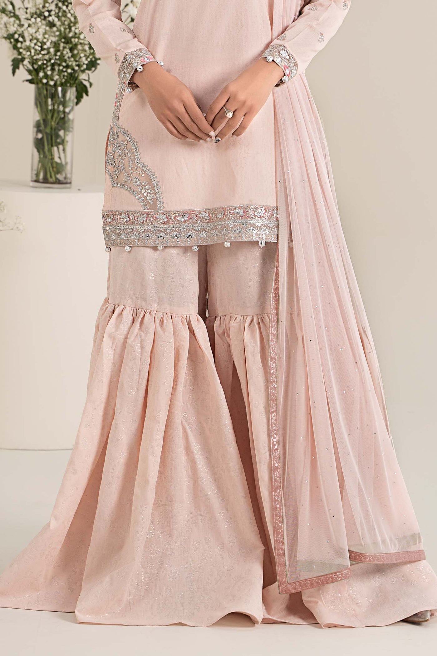 3 Piece Embroidered Dobby Lawn Suit