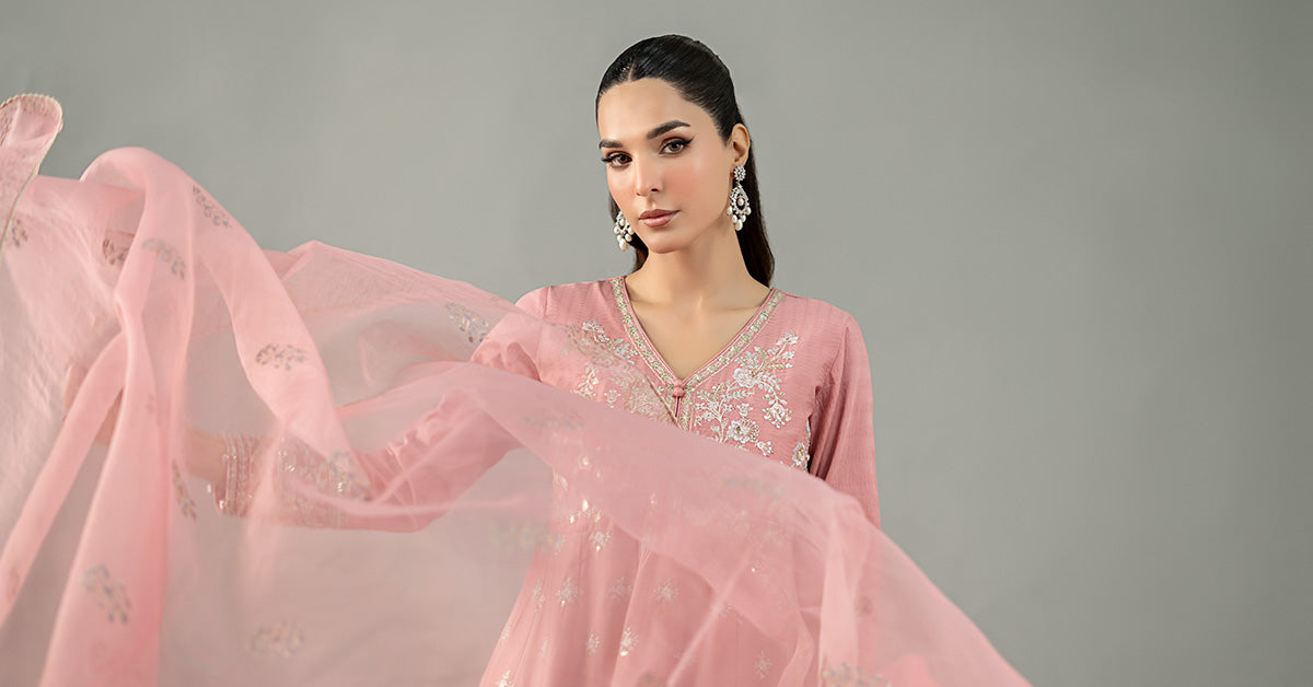 3 Piece Embroidered Dobby Lawn Suit | DW-EF25-76