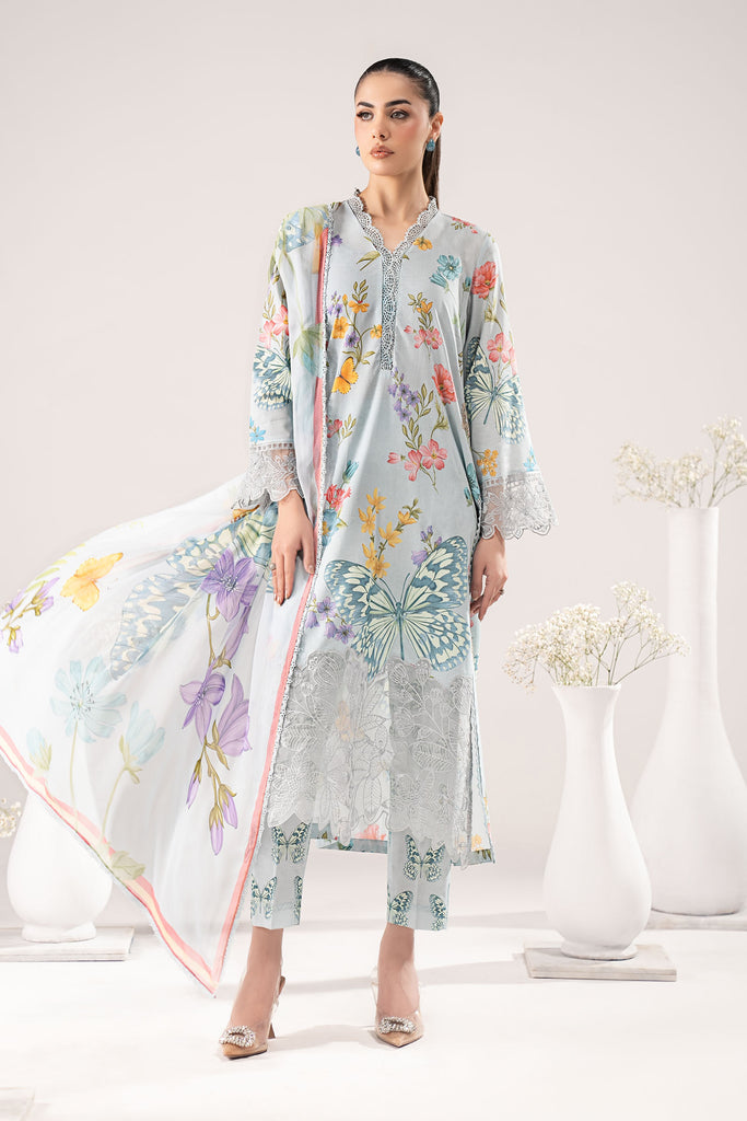 Maria B 3 Piece Embroidered Lawn Suit, view 1