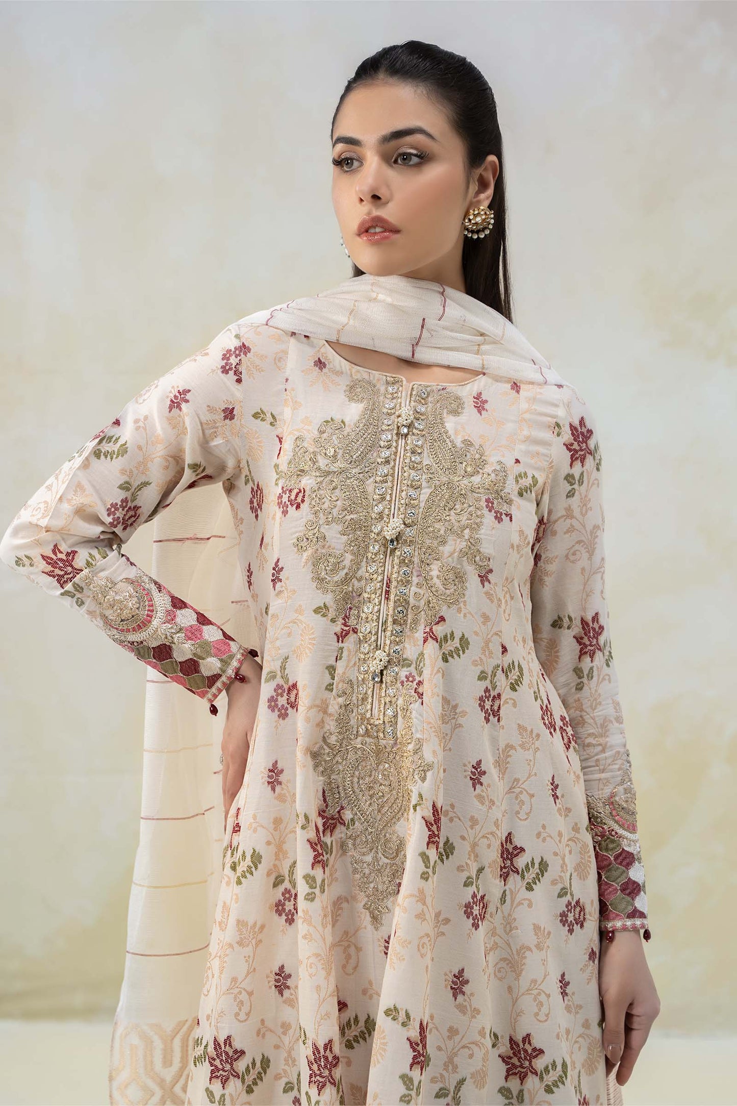 3 Piece Embroidered Suit