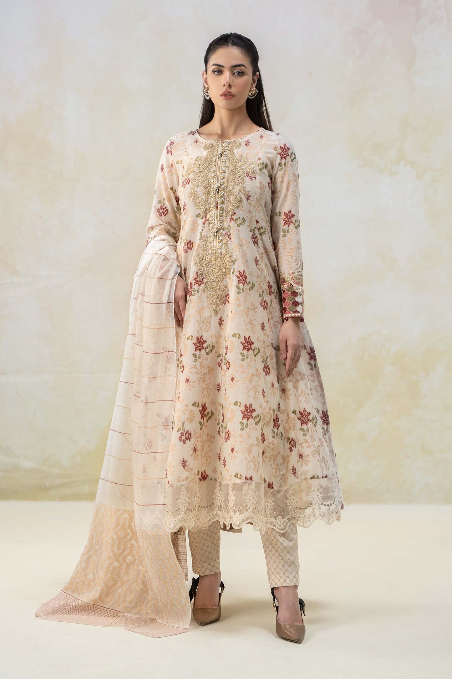 3 Piece Embroidered Suit