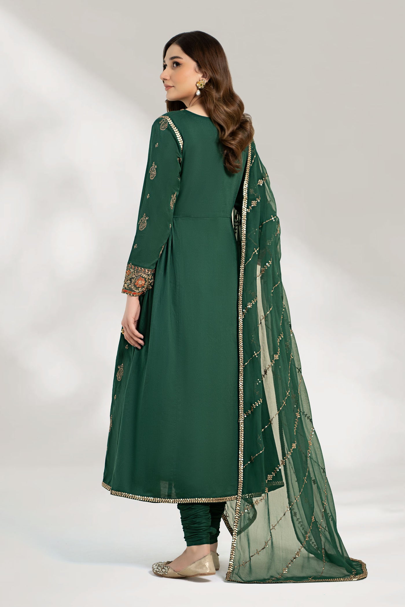 3 Piece Embroidered Cotton Net Suit