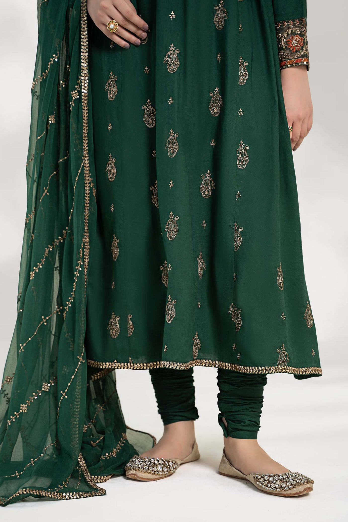 3 Piece Embroidered Cotton Net Suit