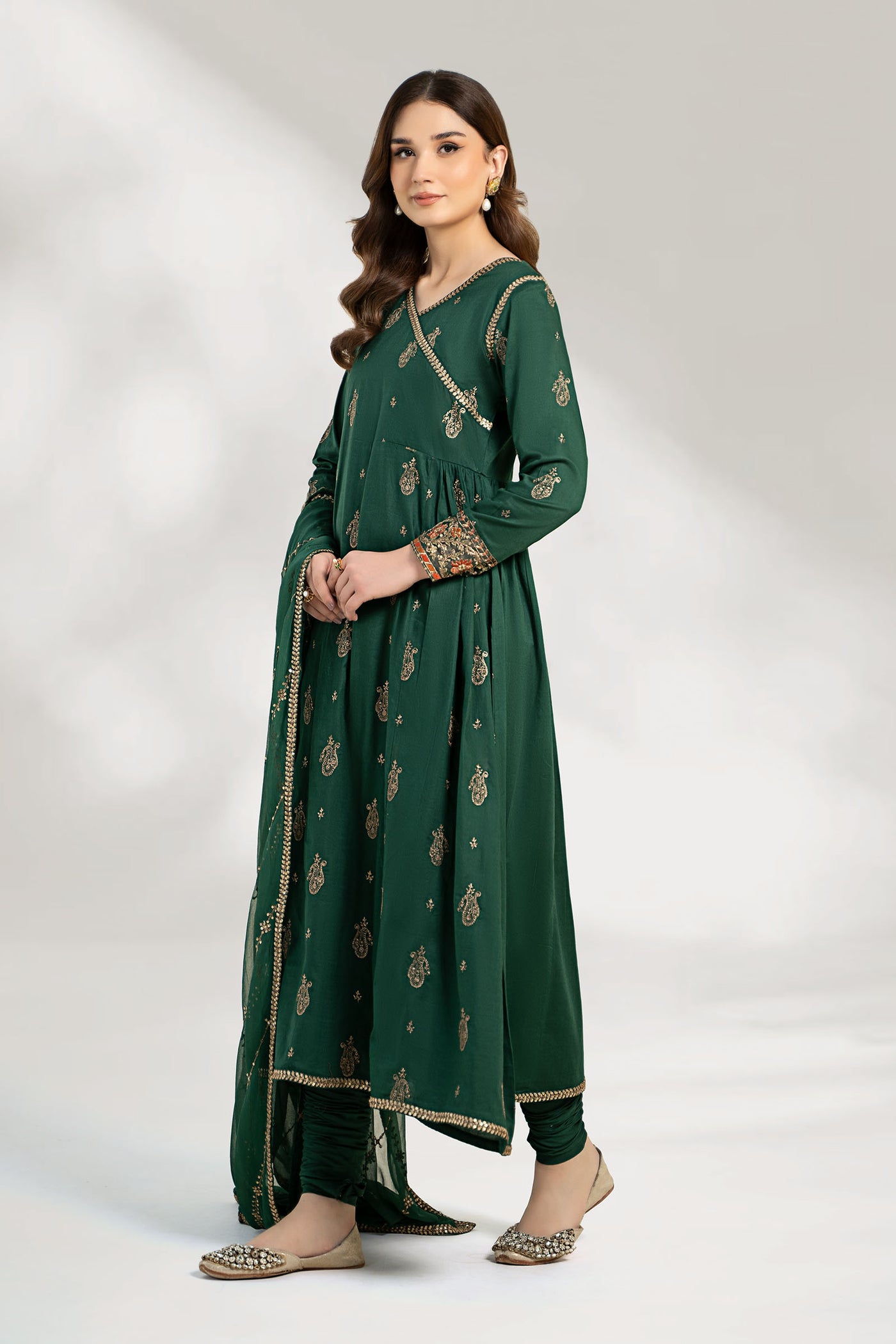 3 Piece Embroidered Cotton Net Suit