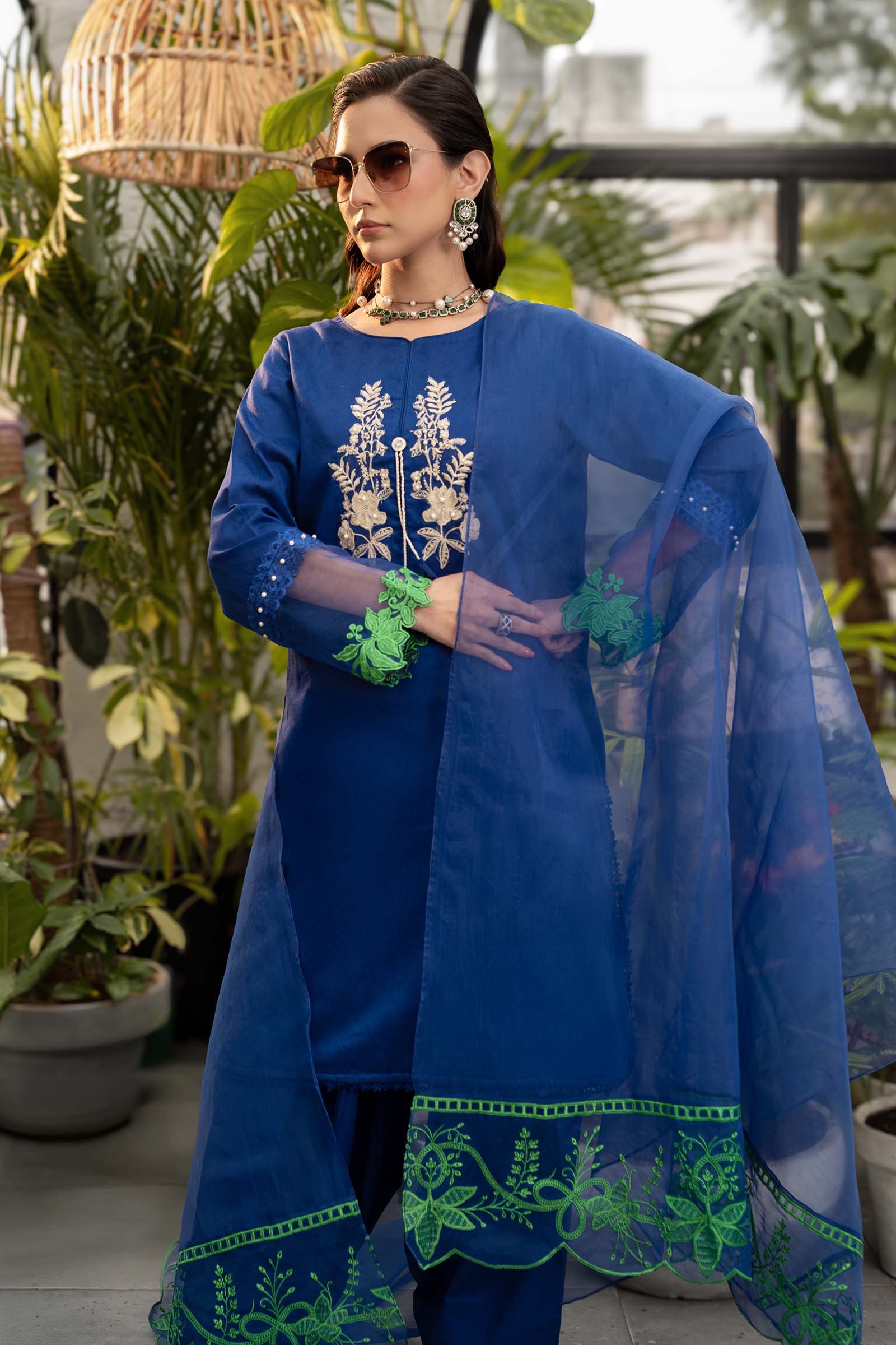 3 Piece Embroidered Self Jacquard Lawn Suit