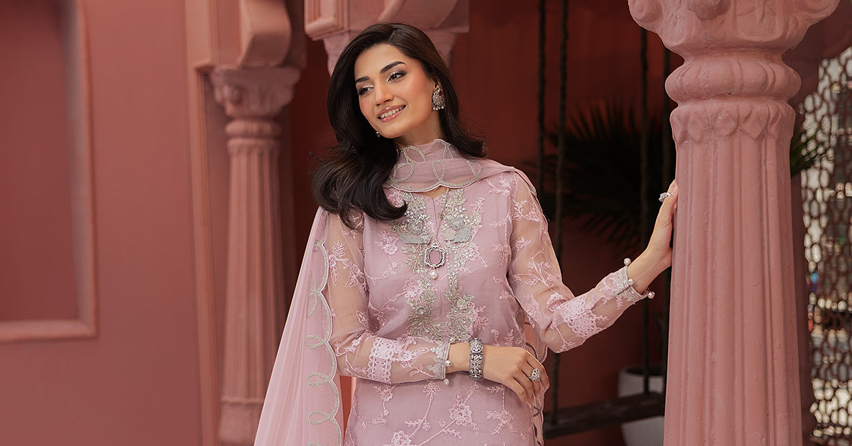3 Piece Embroidered Cotton Silk Suit | DW-EF25-17