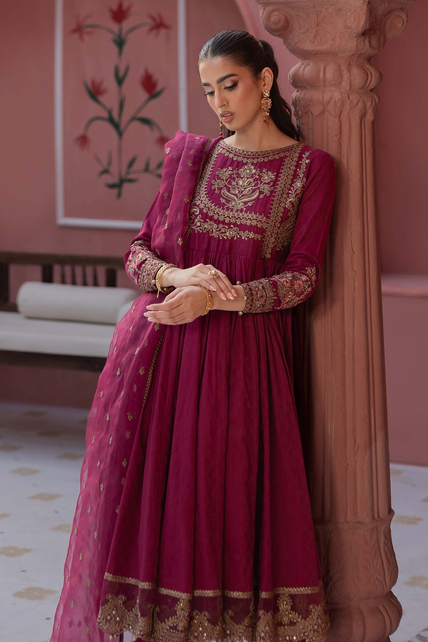 3 Piece Embroidered Self Jacquard Lawn Suit