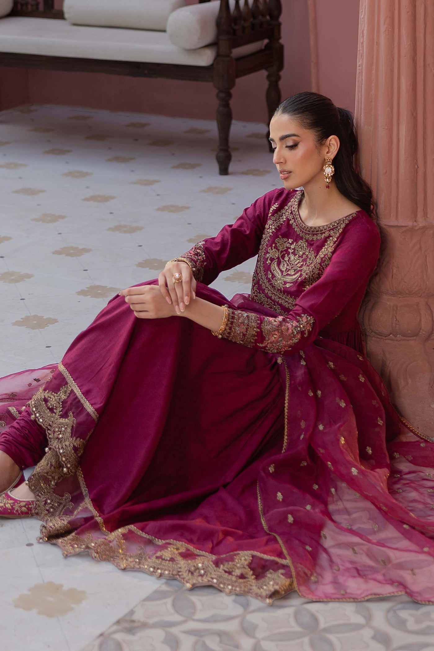 3 Piece Embroidered Self Jacquard Lawn Suit | DW-EF25-43