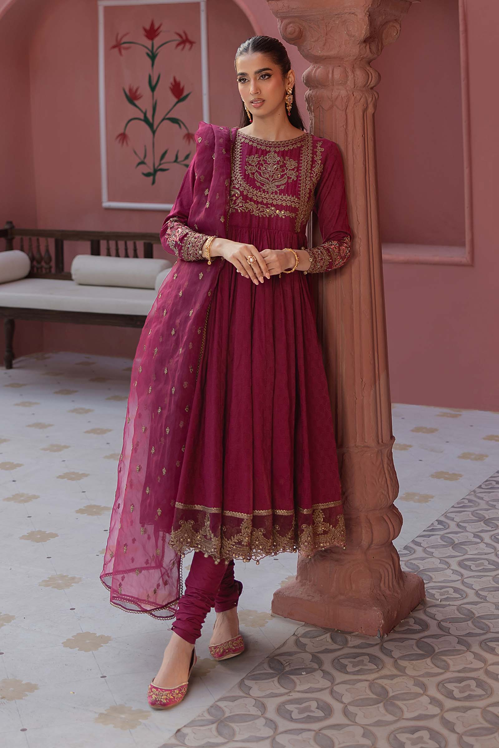 3 Piece Embroidered Self Jacquard Lawn Suit