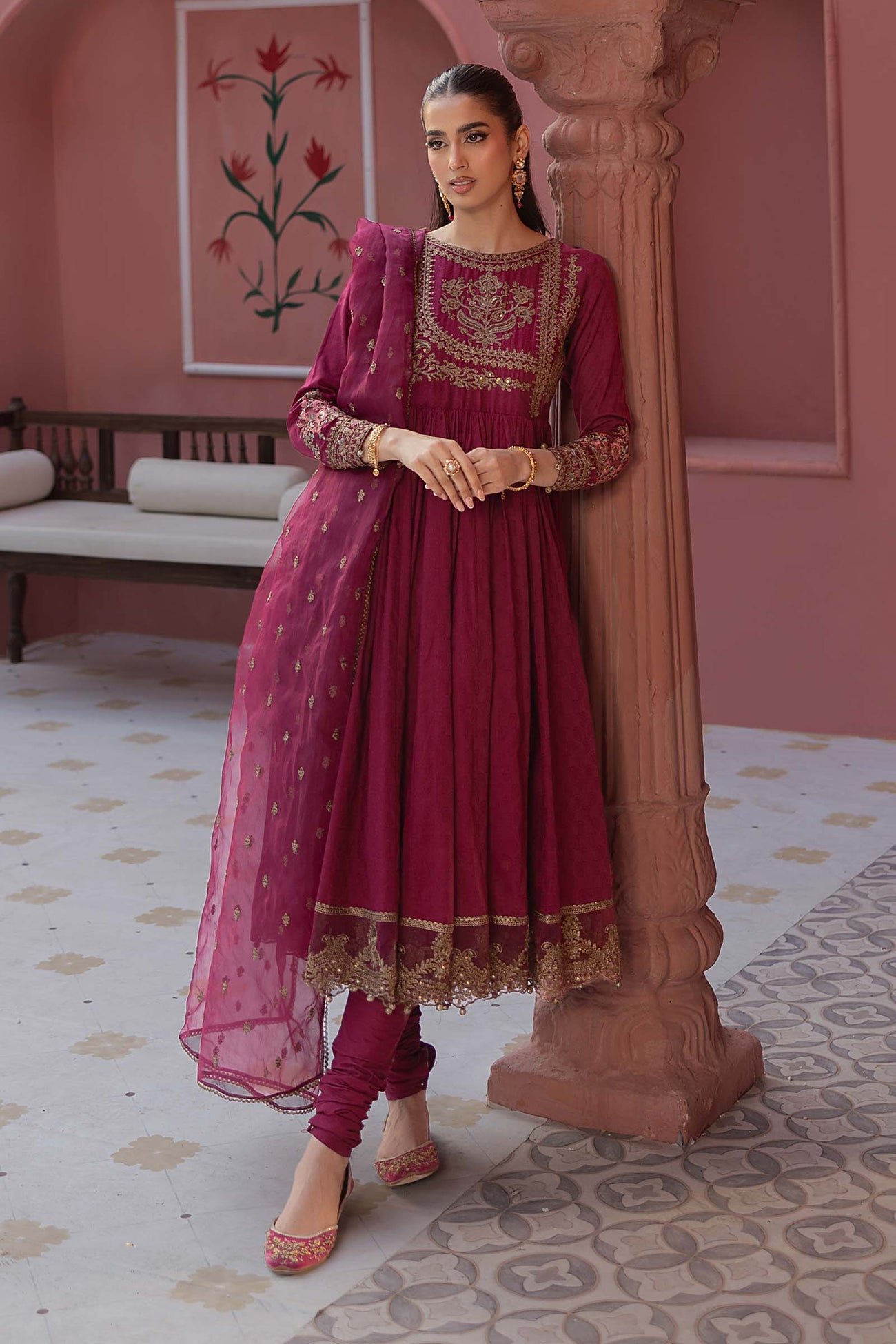 3 Piece Embroidered Self Jacquard Lawn Suit