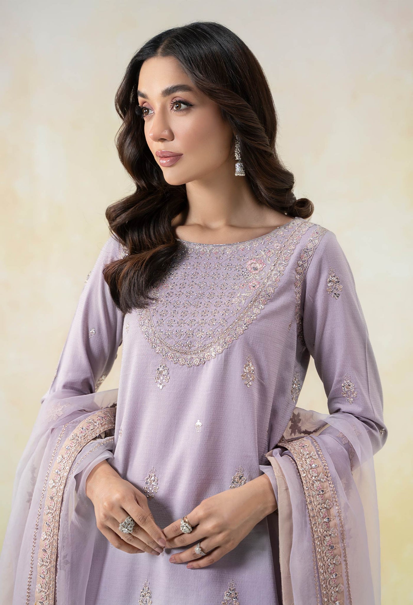 3 Piece Embroidered Dobby Lawn Suit