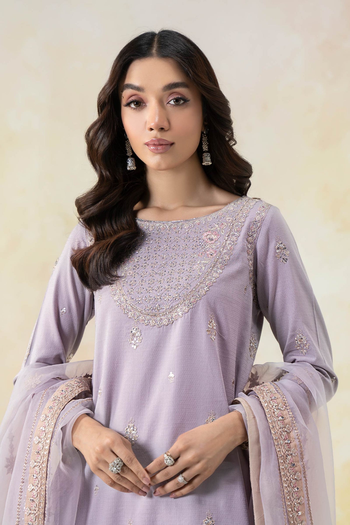 3 Piece Embroidered Dobby Lawn Suit