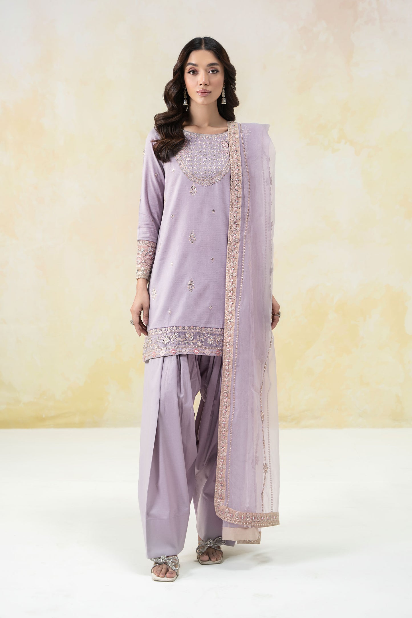 3 Piece Embroidered Dobby Lawn Suit