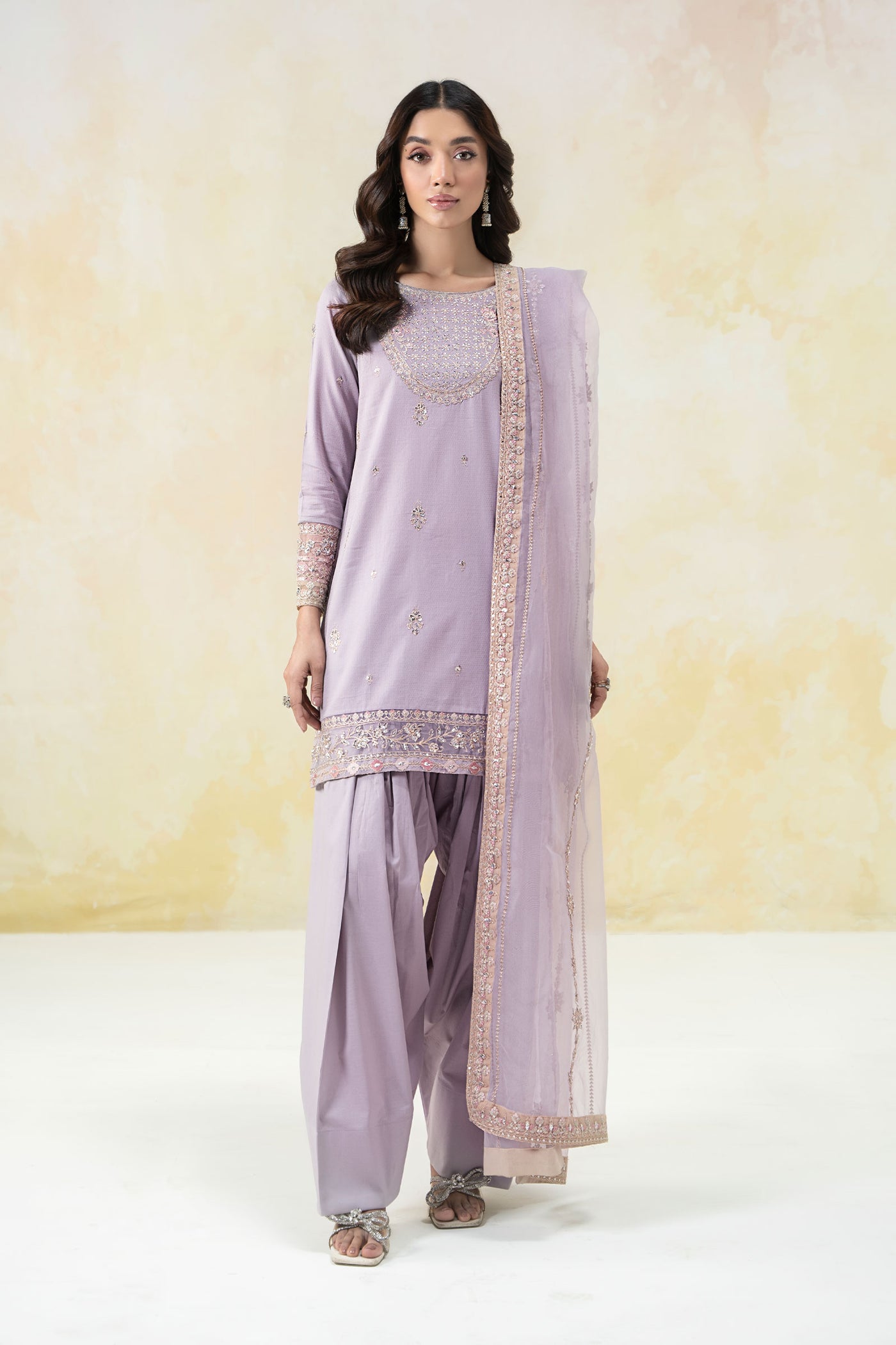 3 Piece Embroidered Dobby Lawn Suit