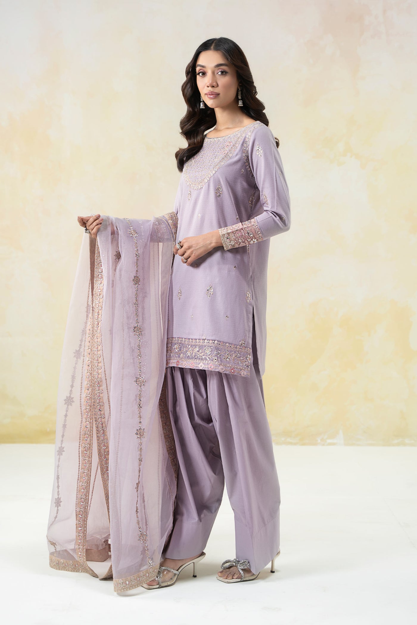 3 Piece Embroidered Dobby Lawn Suit