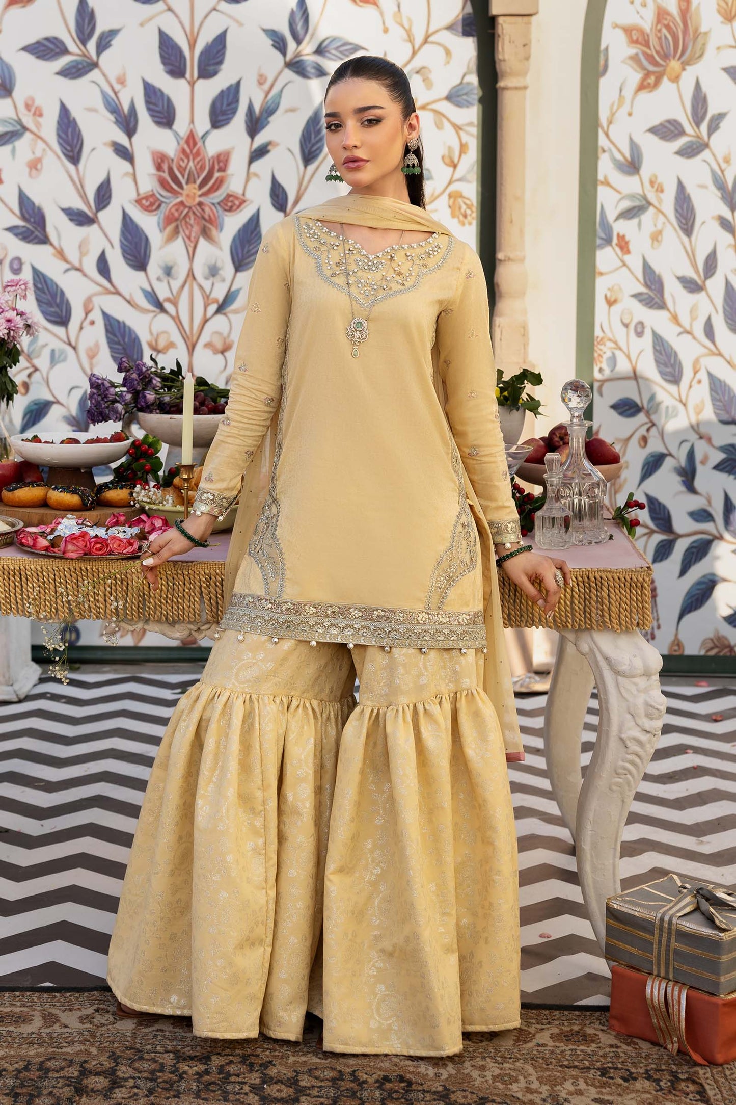 3 Piece Embroidered Dobby Lawn Suit