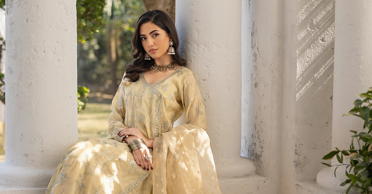 3 Piece Embroidered Paper Cotton Suit