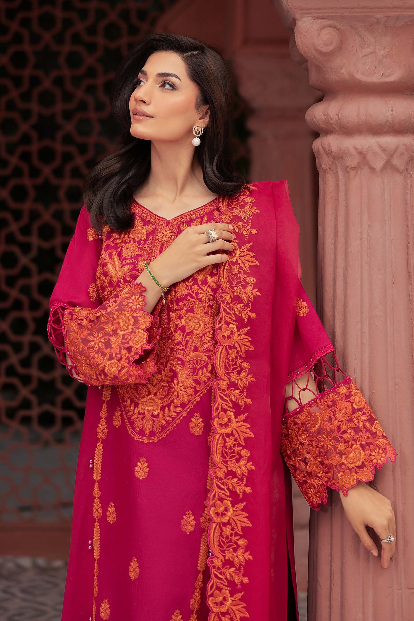 3 Piece Embroidered Lawn Suit | DW-EF25-95