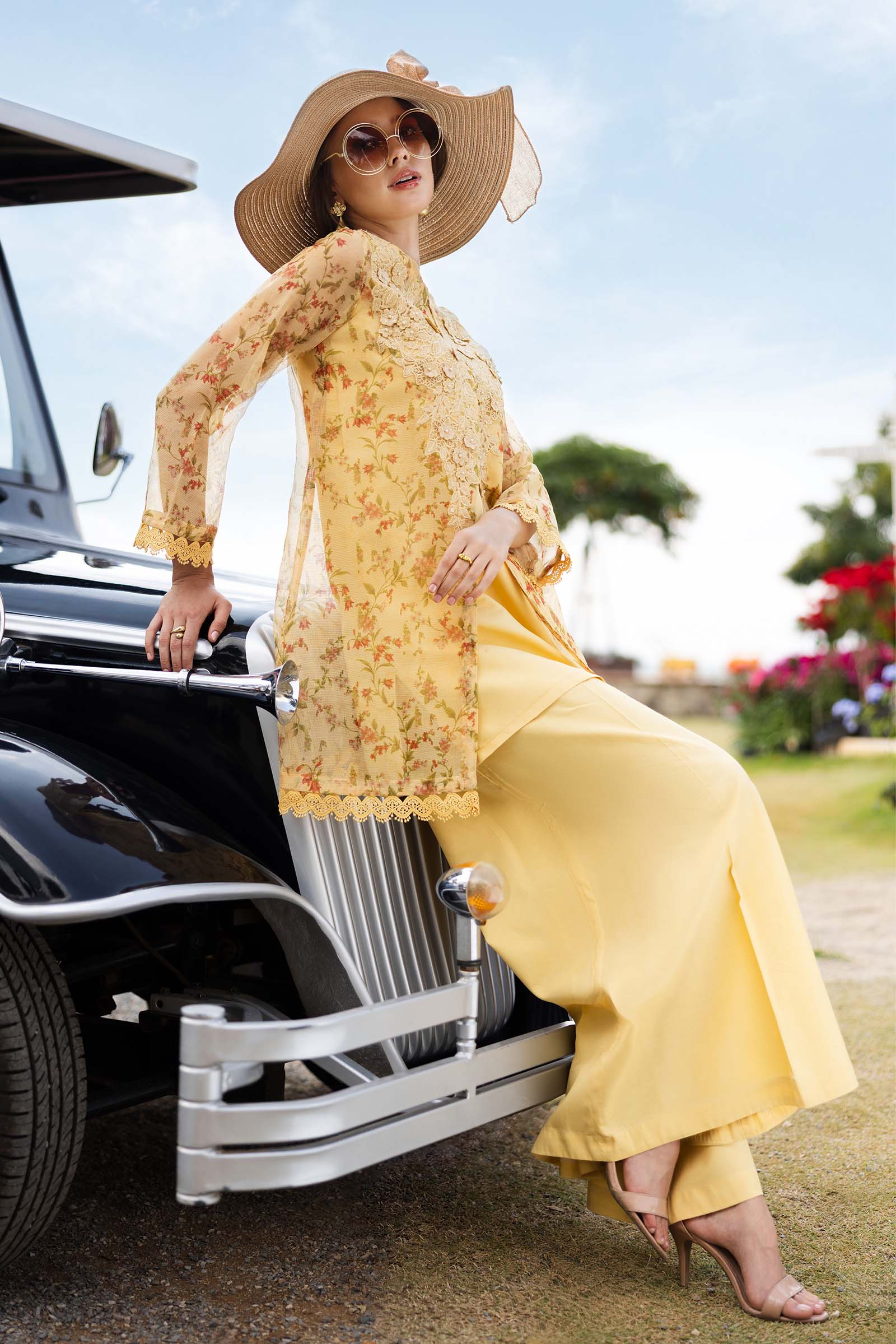 3 Piece Embroidered Cotton Net Suit