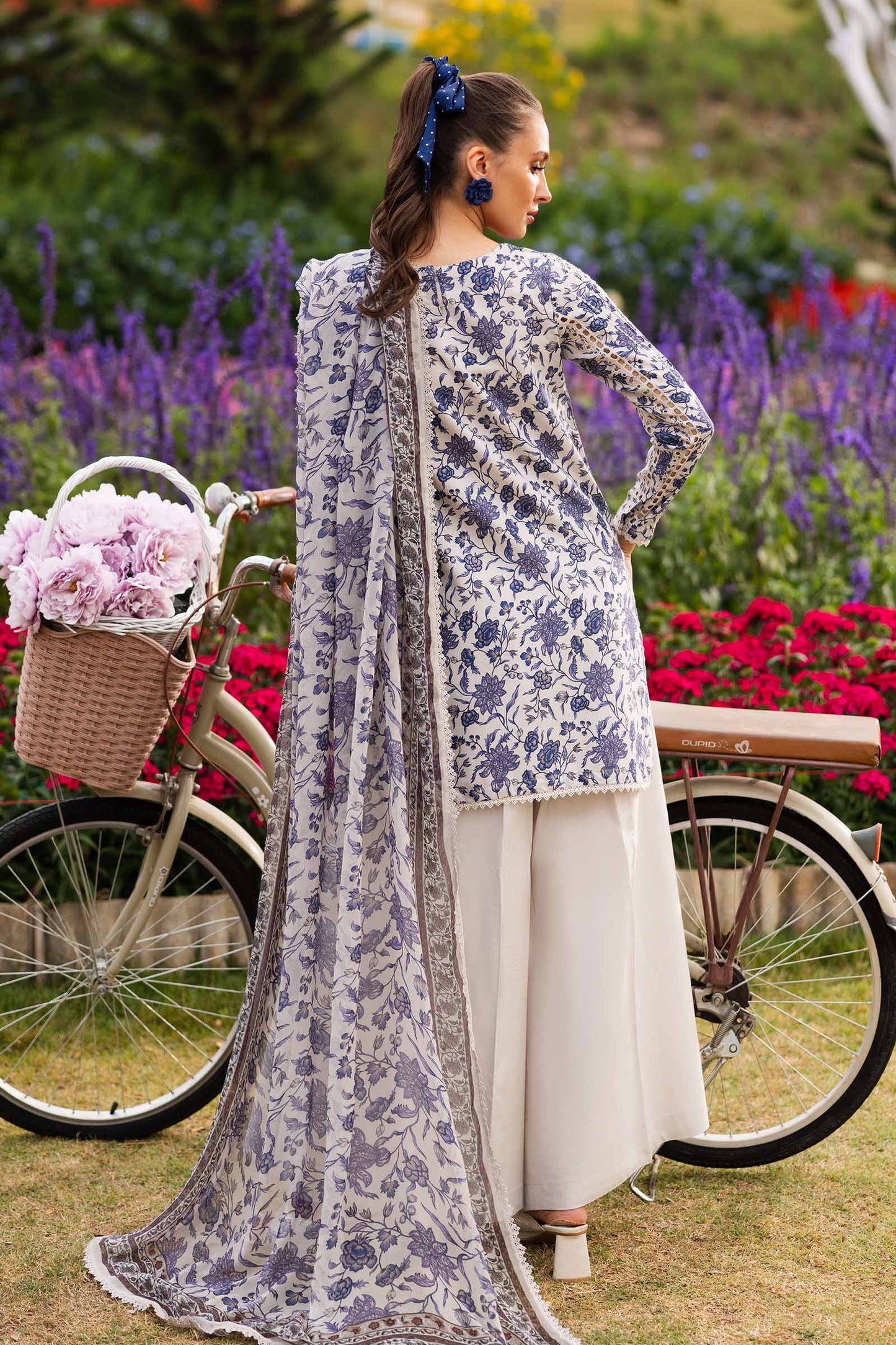 3 Piece Embroidered Raw Silk Suit