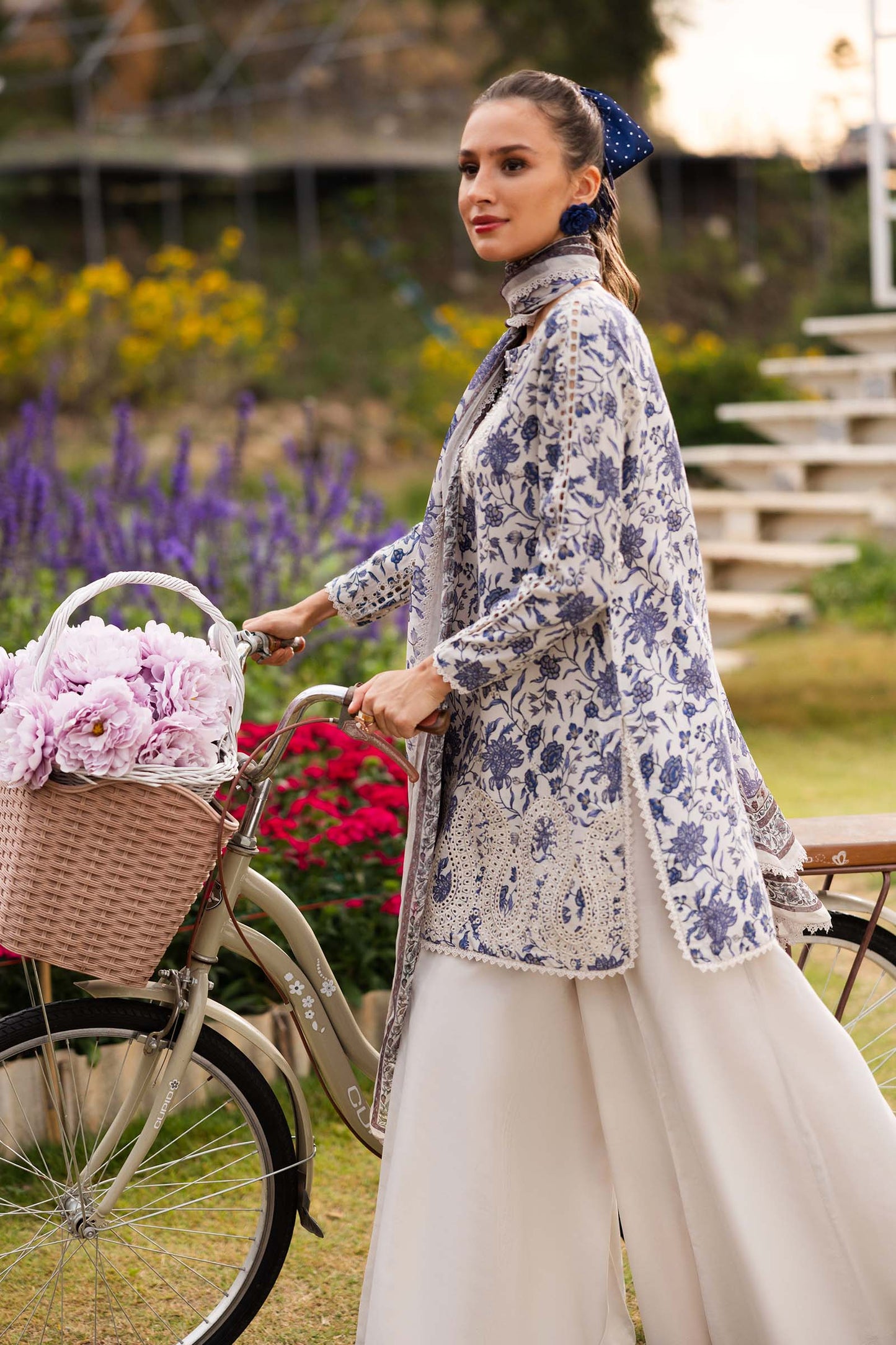 3 Piece Embroidered Raw Silk Suit