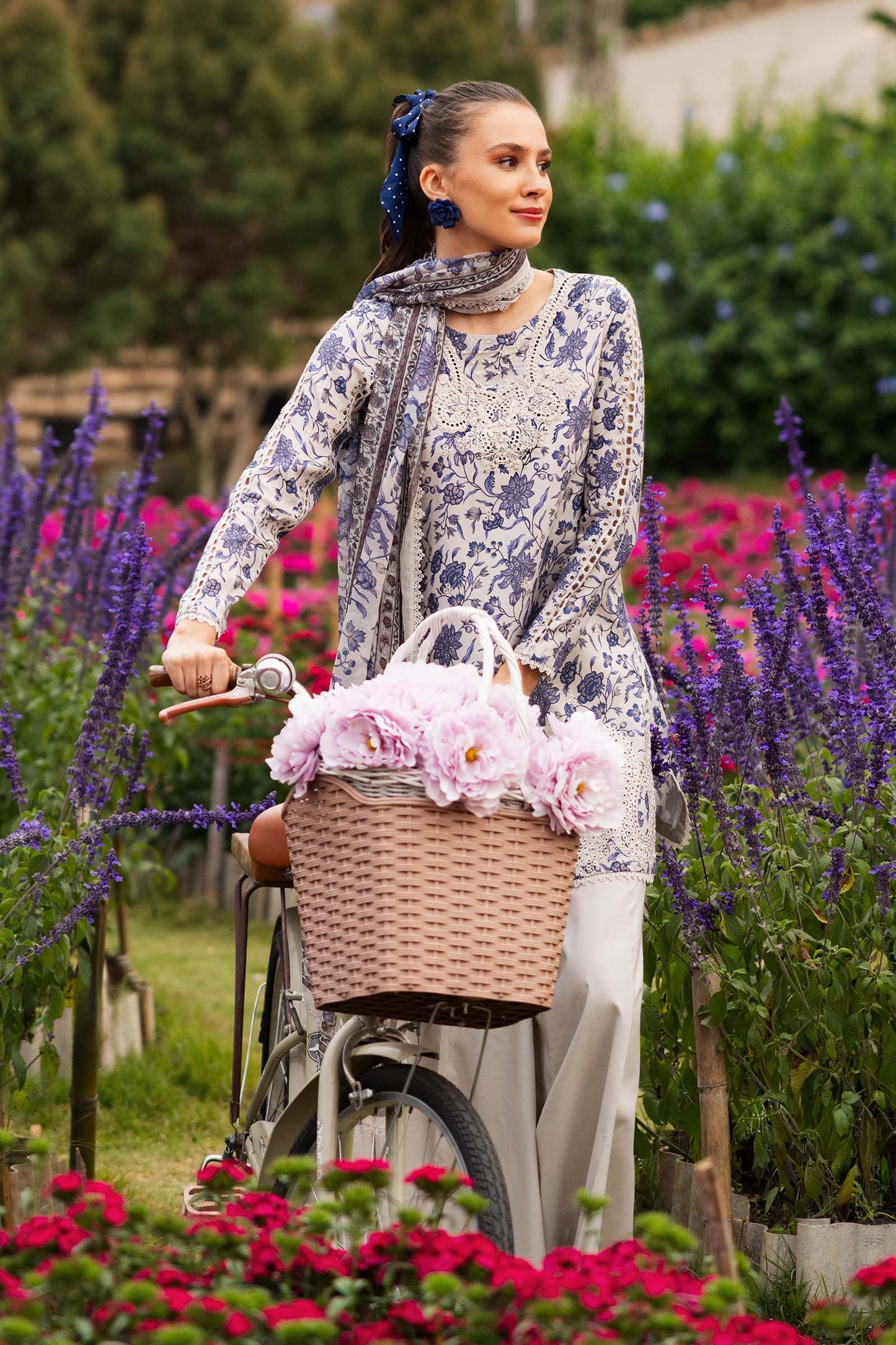 3 Piece Embroidered Raw Silk Suit