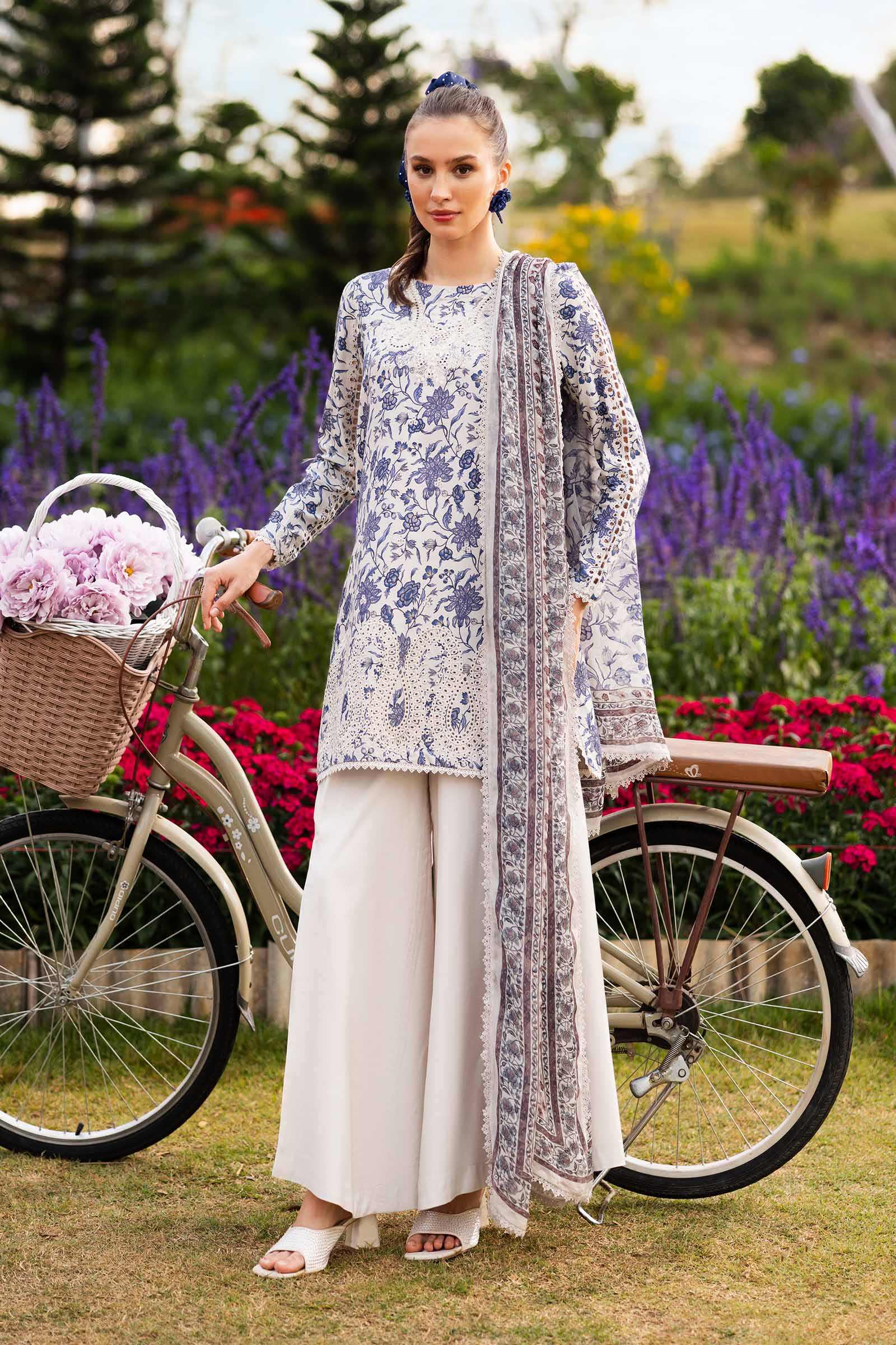 3 Piece Embroidered Raw Silk Suit