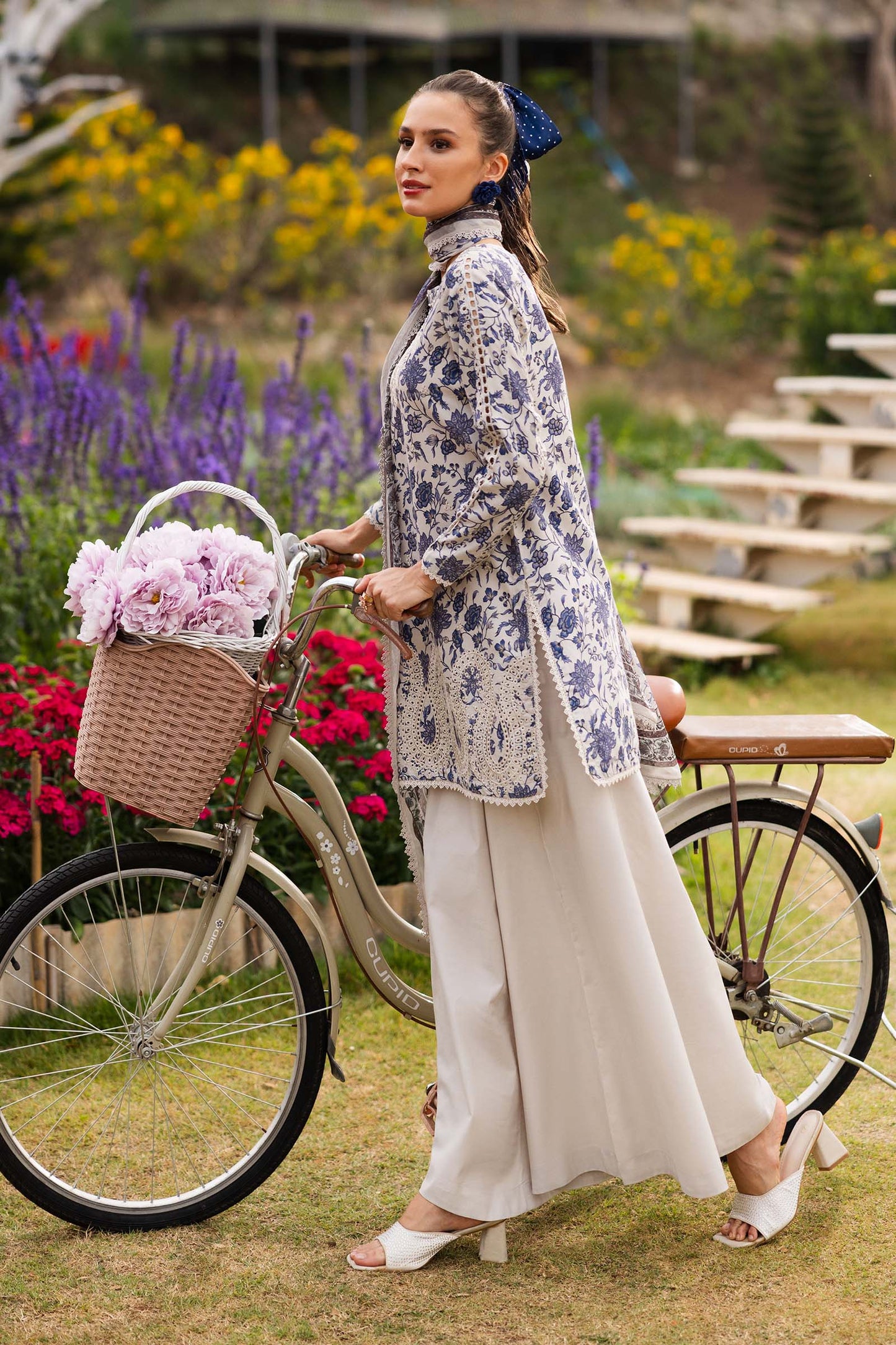 3 Piece Embroidered Raw Silk Suit