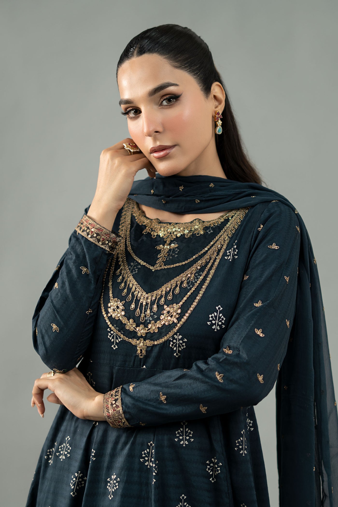3 Piece Embroidered Suit | DW-EF21-04R1