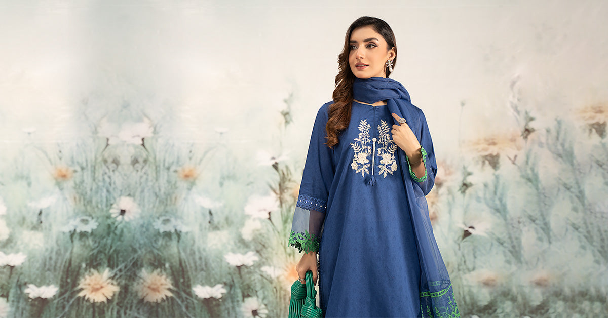 3 Piece Embroidered Self Jacquard Lawn Suit