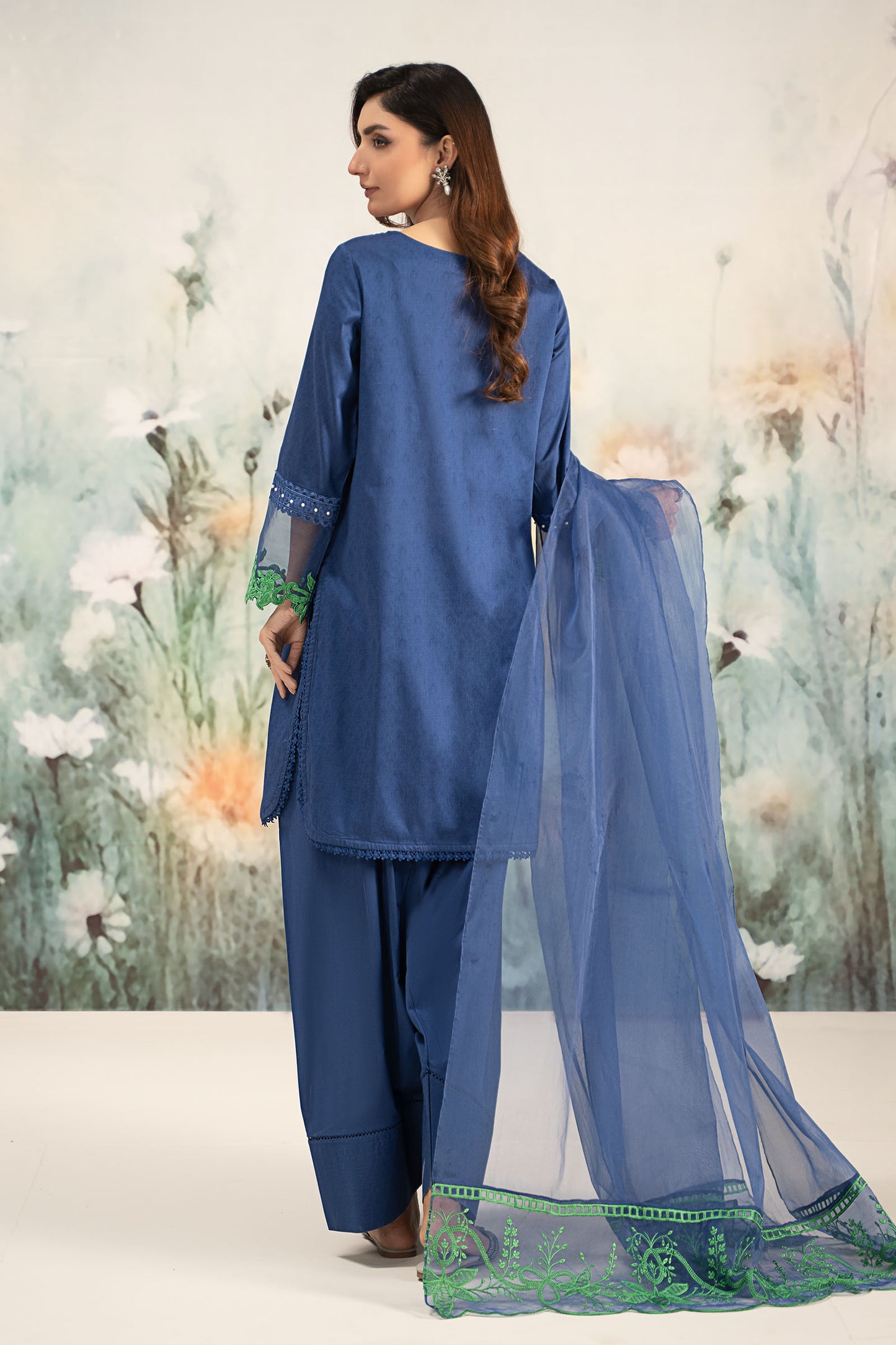 3 Piece Embroidered Self Jacquard Lawn Suit