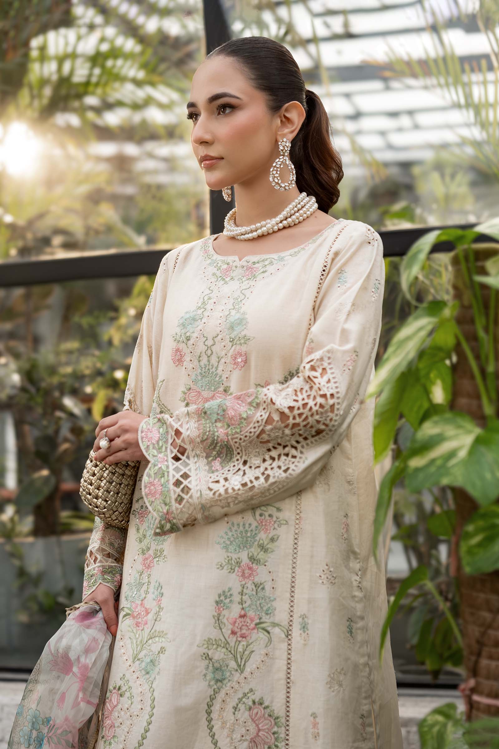 3 Piece Embroidered Self Jacquard Lawn Suit